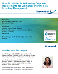 How AkzoNobel is Addressing Corporate Requirements for Lab Safety and Chemical Inventory Management 