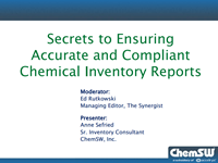 Secrets to Ensuring Accurate and Compliant Chemical Inventory Reports 