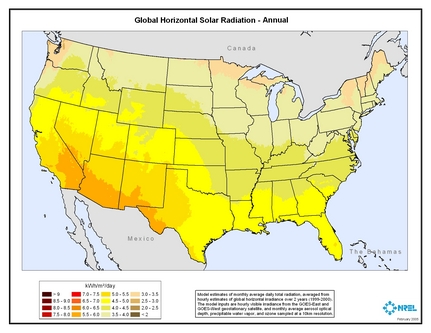 U.S. Global Horizontal Solar Radiation - Annual