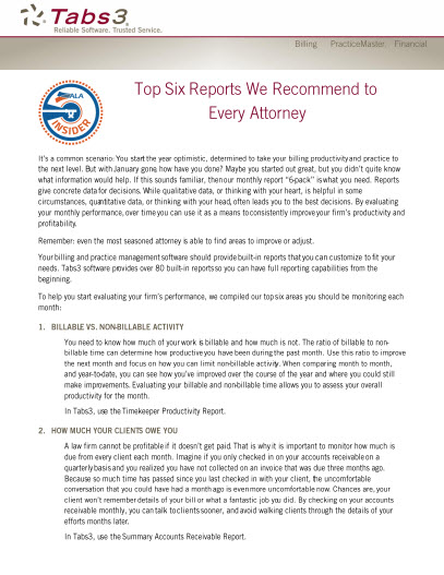 Tabs3: Top Six Reports We Recommend to E...